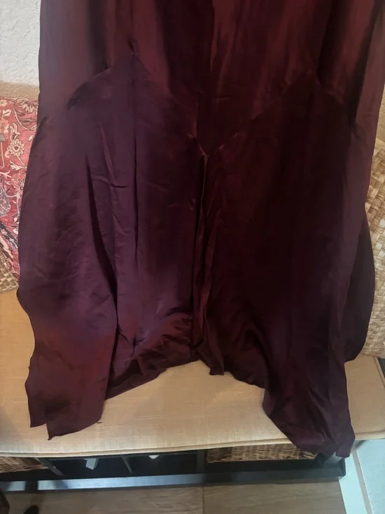 Lauren Ralph Lauren Women's 100%
Silk Slip Asymmetrical Dress in Deep Burgundy - Picture 9 of 15